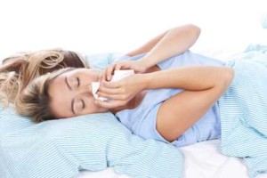 Schnupfen ist ein häufiges Symptom